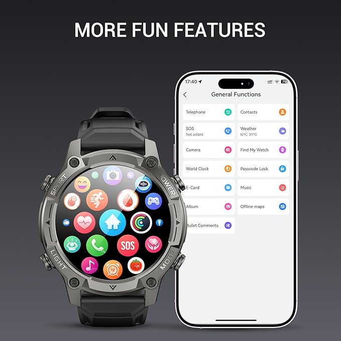 2026 AI Smart Watch with Standalone GPS & Offline Maps, 5ATM Waterproof - Image 9