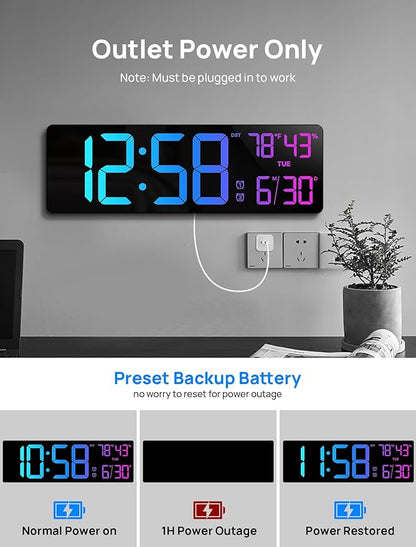 18.5" Large Digital Wall Clock - Image 9