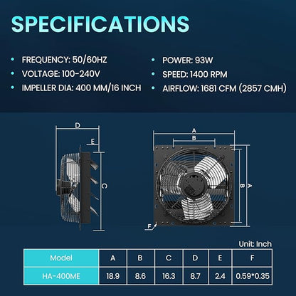 HG Power 16 Inch Attic Fan - Image 5