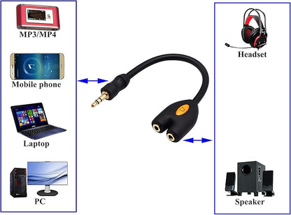 zdyCGTime 3.5mm Headphone Y Splitter Cable 3-Pole 3.5mm AUX Male to 2 Port - Image 7