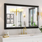 Amorho Black Bathroom Mirror, 48x30 Inch Thick Metal Framed Wall Mirrors by Amorho