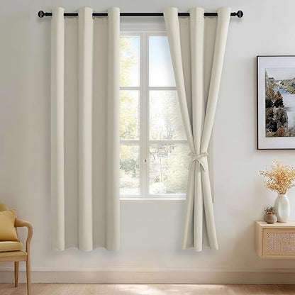 JIUZHEN Ivory Blackout Curtains by JIUZHEN