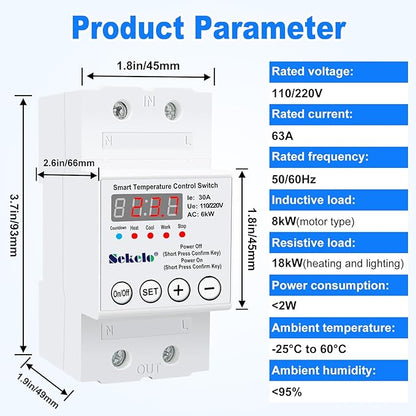 High-Power Temperature Control Switch, Rail-Mounted Digital Thermostat - Image 5