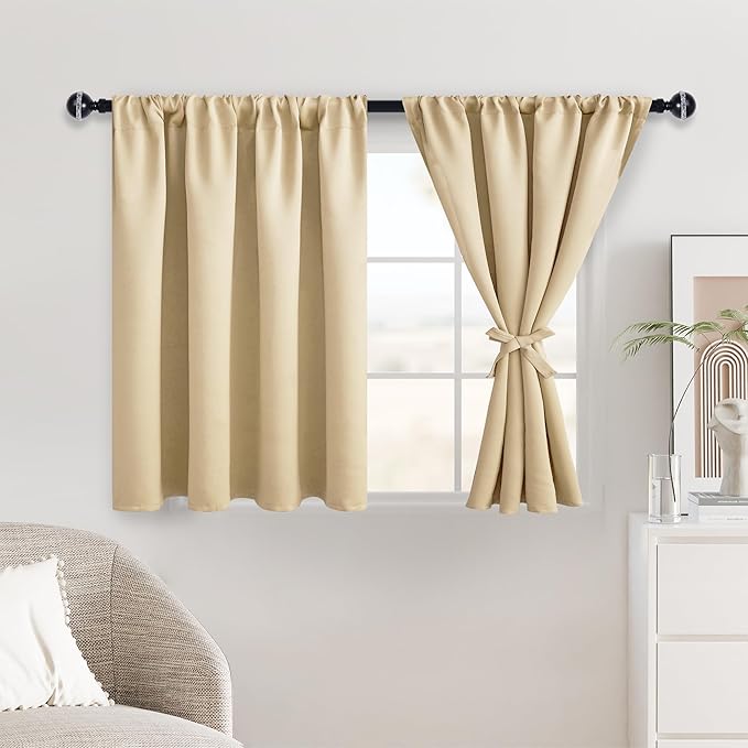 JIUZHEN Short Blackout Curtains by JIUZHEN