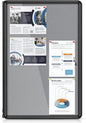 Enclosed Bulletin Board 36x24 in, Lockable Felt Board Bulletin Board by EVERSUPPLY