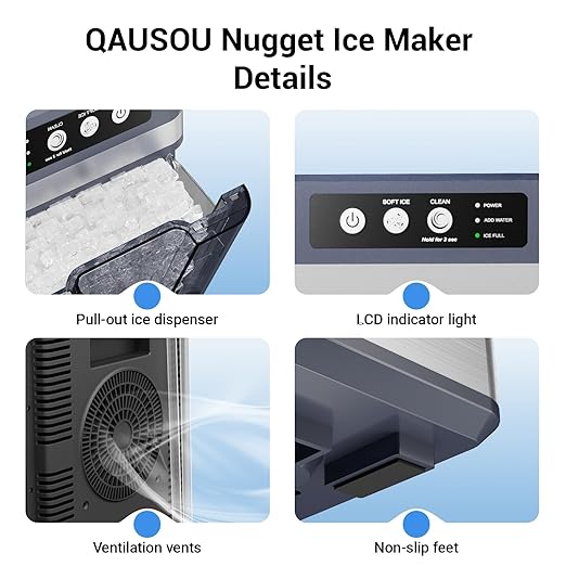 Ice Maker Countertop Nugget, 44 Lbs/24h Chewable Crunchable Ice Maker - Image 6