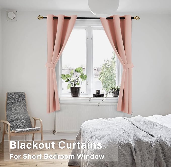 Coral Pink Loft Bed Curtains 45 Inch Length - Image 3