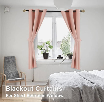 Coral Pink Loft Bed Curtains 45 Inch Length - Image 3