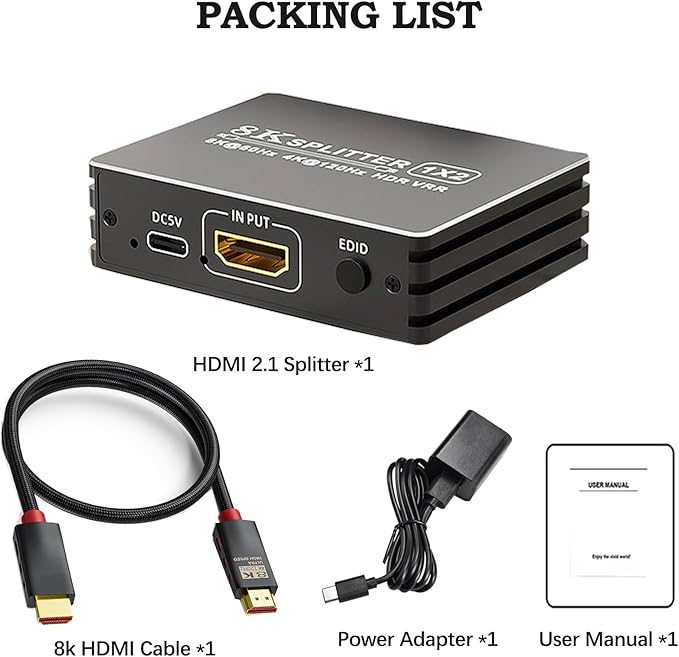 HDMI 2.1 Splitter 1 in 2 Out 4K 120Hz - Image 7
