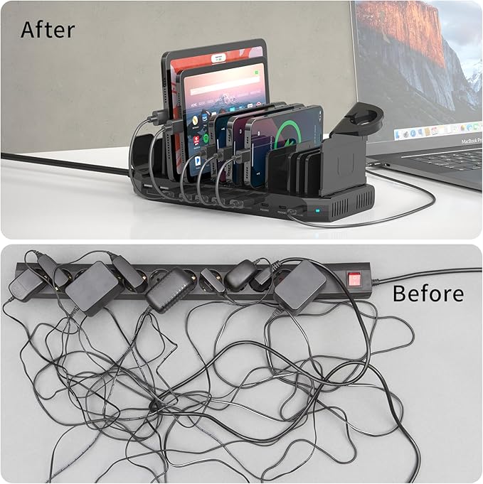 Alxum 140W USB C Charging Station -10 Port Fast Charging Station - Image 6