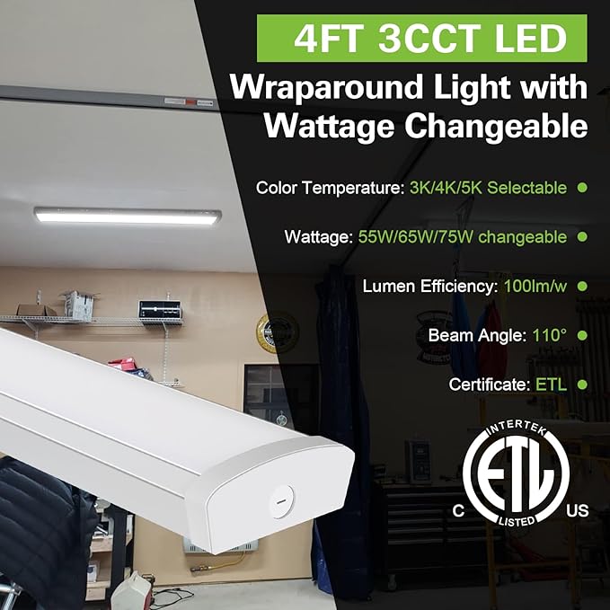 4FT LED Flush Mount Wraparound Light, - Image 2