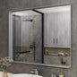 ISKM Silver Metal Framed Bathroom Mirror, 40 x 32 Inch Brushed Silver Vanity by ISKM-IStillKeepMovin