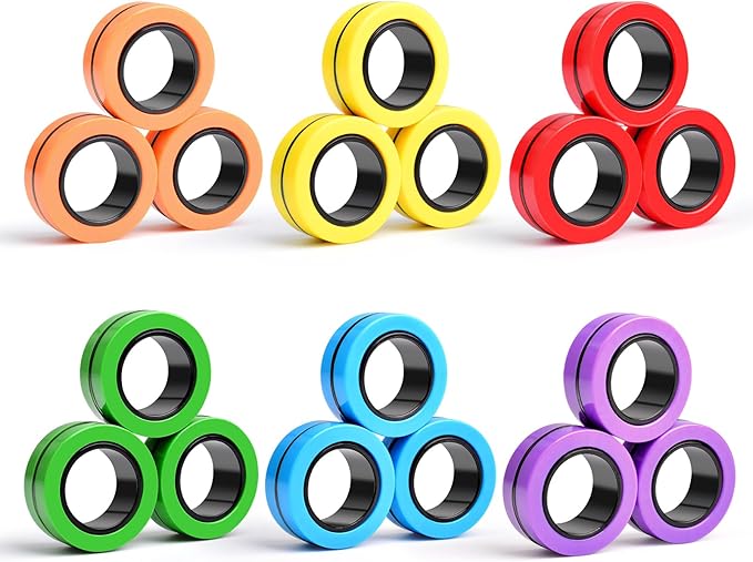 Cevioce 18 PCS Magnetic Ring Fidget Toys Set, ADHD Anxiety Magnetic Finger by Cevioce