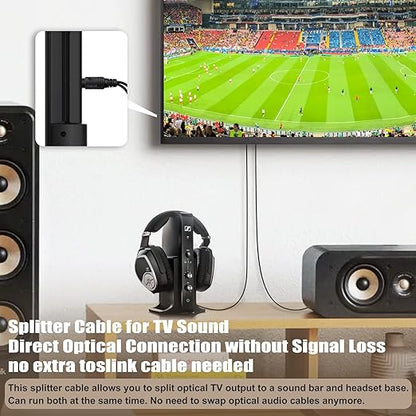 Bangun 1x2 Digital Audio Splitter Cable, Toslink Digital Fiber Optic Audio - Image 2