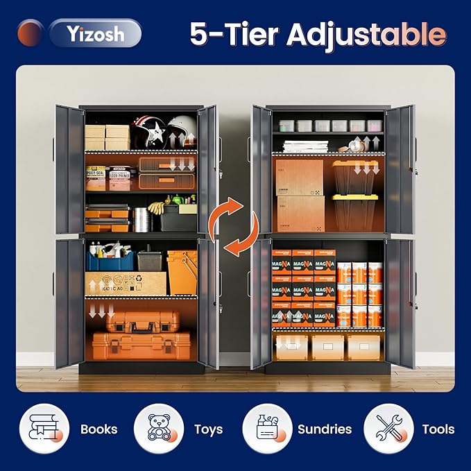 Yizosh Metal Storage Locking Cabinet - Image 5