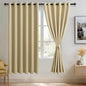 JIUZHEN Light Beige Blackout Curtains by JIUZHEN