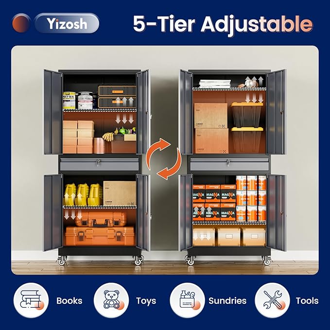 Yizosh Metal Garage Storage Cabinet - Image 5