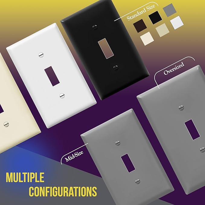 ENERLITES Toggle Light Switch Wall Plate Cover, Gloss Finish, Size 1-Gang 4.50" - Image 7