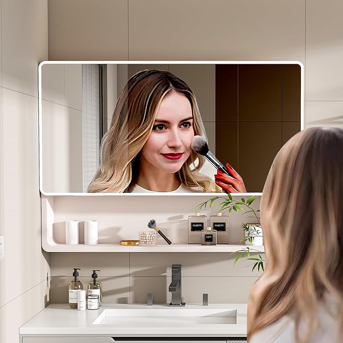 35x28 Inch Bathroom Mirror Cabinet - Image 3