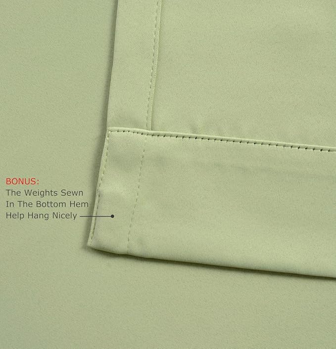MIUCO Room Darkening Soild Grommets Blackout Curtains Panels - Image 5