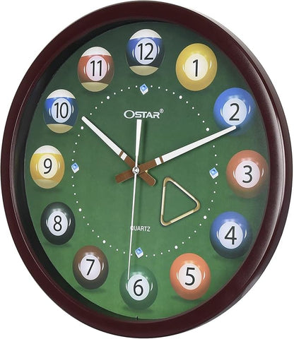 OSTAR Big Large Billiard Pool Ball Wall Clock, Battery Operated, Cue Hand - Image 4