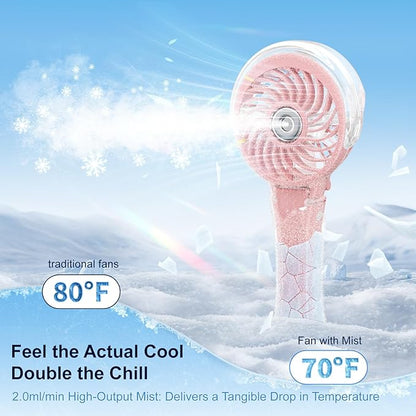 HandFan Upgraded Portable Handheld Misting Fan, Rechargeable Personal Mister Fan - Image 3