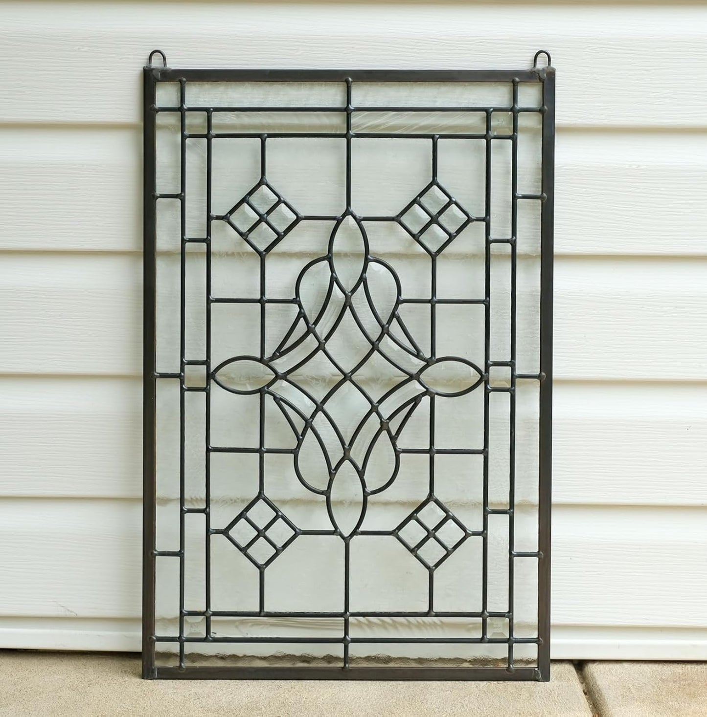 All clear beveled glass hanging window Panel 16"x24"