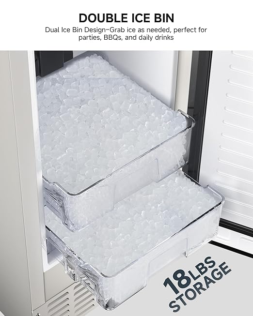 EUHOMY Under Counter Nugget Ice Maker, 49 lbs/Day Built-in or Freestanding Ice - Image 4