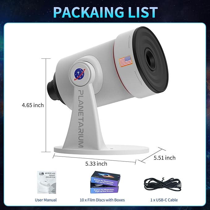 Star Projector, Galaxy Projector Upgraded Clear Lens, 10 Realistic Planetarium - Image 7