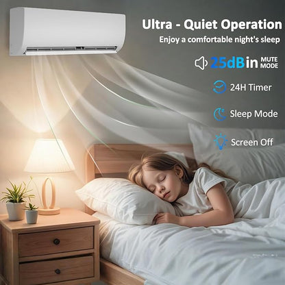 12000 BTU Mini Split Air Conditioner & Heater 19 SEER2 115V Energy Efficient - Image 4