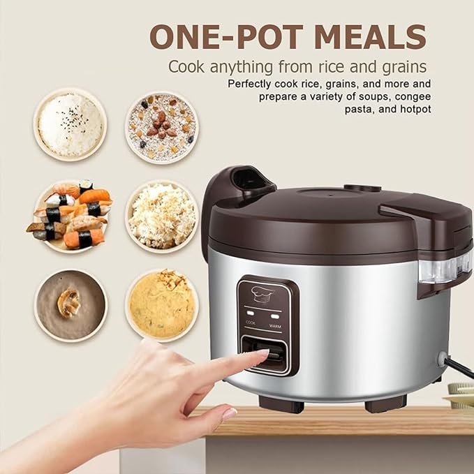 13.8 QT Large Commercial rice cooker 65 cups cooked 32 cups uncooked rice - Image 4