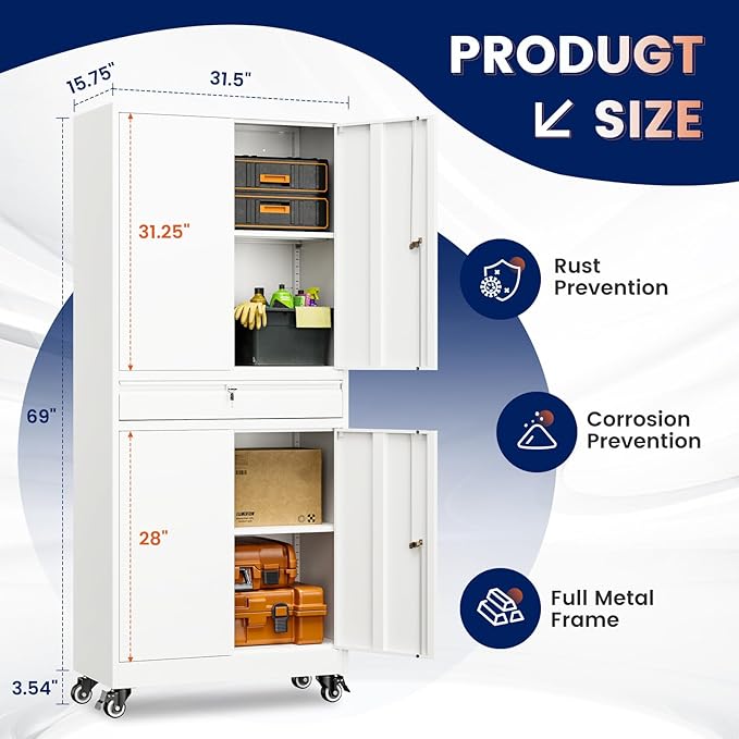 Yizosh Metal Garage Storage Cabinet - Image 3