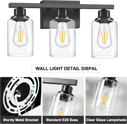 DIKAIDA 3-Light Bathroom Light Fixtures, Modern Bathroom Wall Lights Over Mirror - Image 7