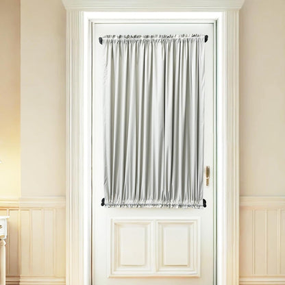 18"-31.5" Adjustable Magnetic Curtain Rod for Metal Door, Kitchen Towel Bar | Strong Magnets Rubber Coating, Magnetic Rod for Chart Whiteboard Calendar, Towel Holder for Fridge Dishwasher Black 1 Pack