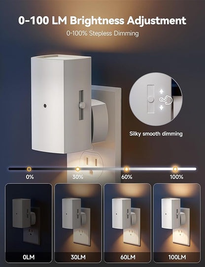 Brightown 2 Pack White Night Lights Plug into Wall, Modern Night Light - Image 2