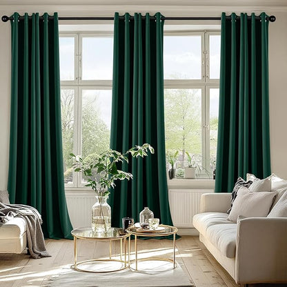 MIULEE Hunter Green Blackout Curtains - Image 6