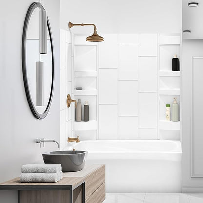 White Acrylic Tub Wall Surround 32"x 60"x 58" - Image 2