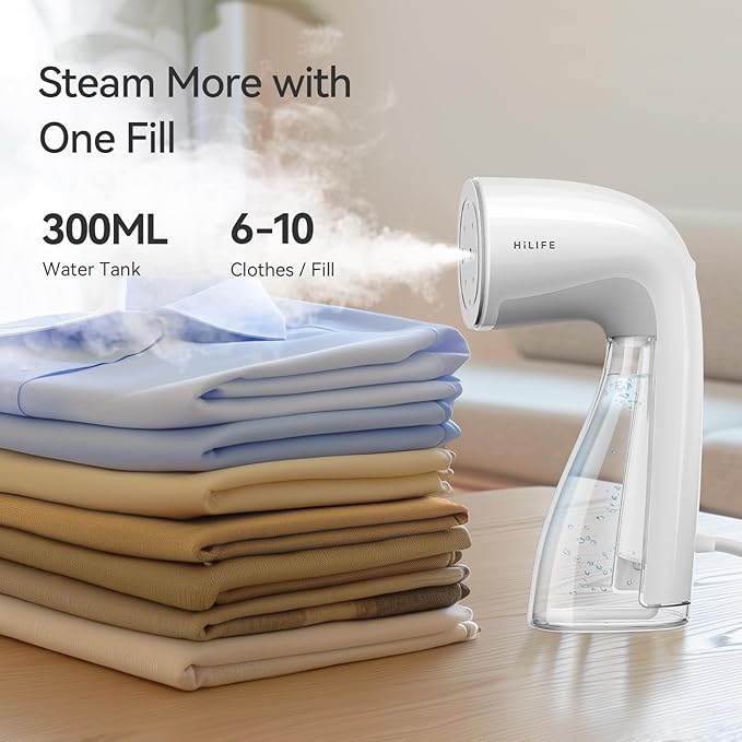 HiLIFE Upgraded Steamer for Clothes, Handheld Portable Design, 1100W Powerful - Image 3