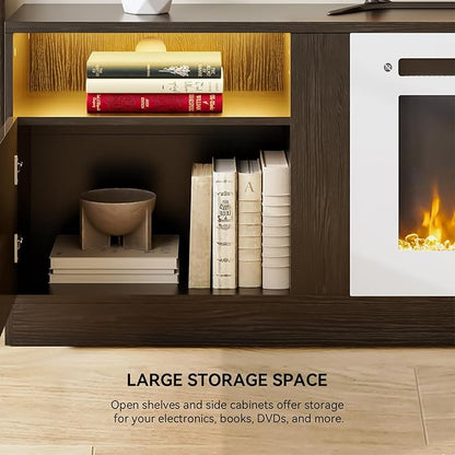 YISUFO 70" TV Stand with 36" Electric Fireplace, Large Modern Media - Image 7