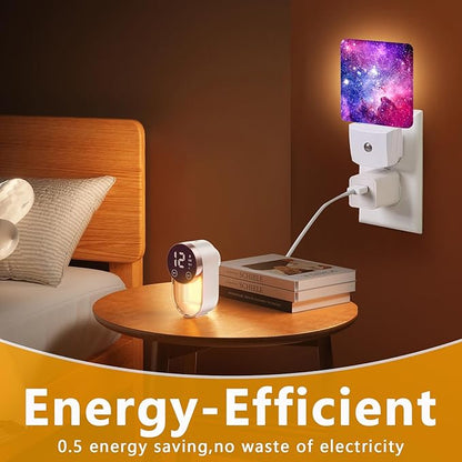 GANTINIR Purple Galaxy Space Night Light, Plug-into Nightlight White LED Lamp - Image 7