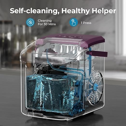 Countertop Ice Maker, 26 lbs/Day ice Production, 2 Sizes, 8 ice Cubes in 6 - Image 5