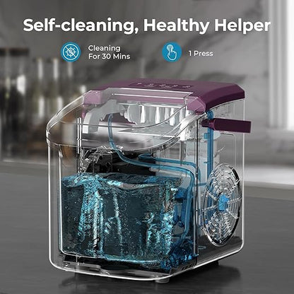 Countertop Ice Maker, 26 lbs/Day ice Production, 2 Sizes, 8 ice Cubes in 6 - Image 5
