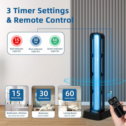 69W UV Light Sanitizer with Remote Control and 3 Timers – Home Disinfection - Image 3