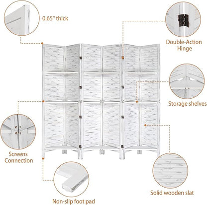 Bonnlo 6 Panels Wood Room Divider - Image 4