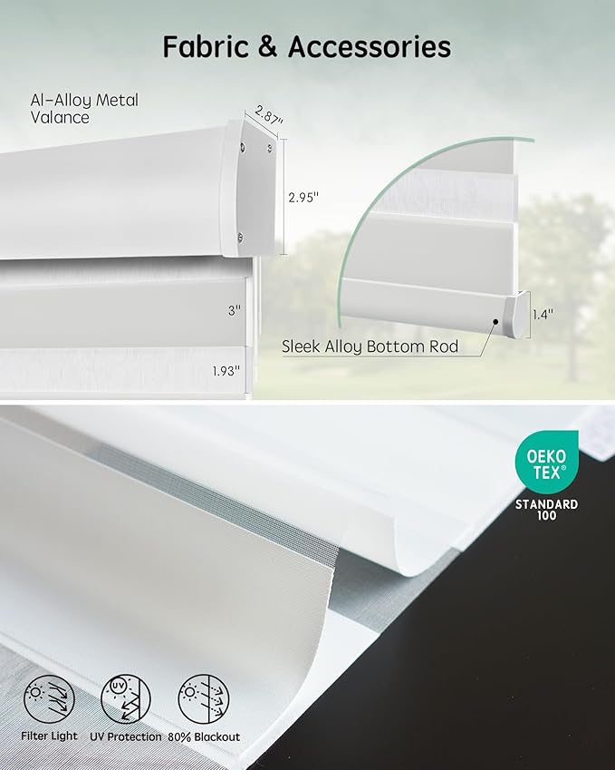 Yoolax Motorized Blinds with Remote, Electric Zebra Blinds - Image 5