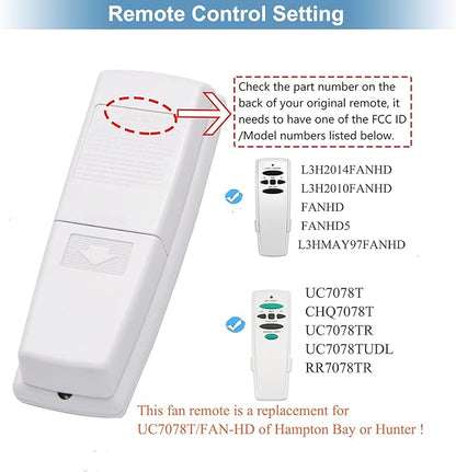 Hampton Bay Ceiling Fan Remote UC7078T - Image 2