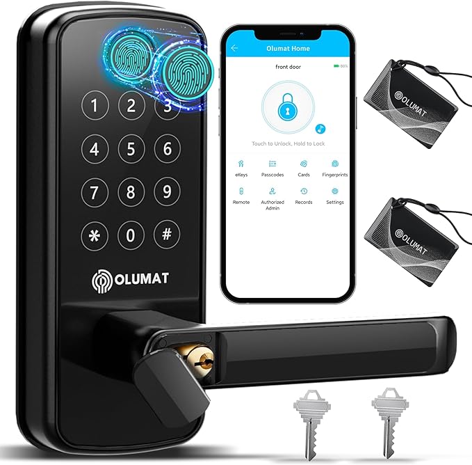 Smart Lock with Handle: Wi-Fi Keyless Entry Door Lock by OLUMAT