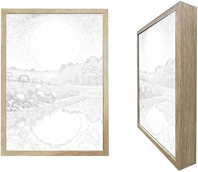 URVIP LED Glowing Photo Frame, 3D Starry-Sky Blue Moon Wall Art, 9x12 Inches - Image 3