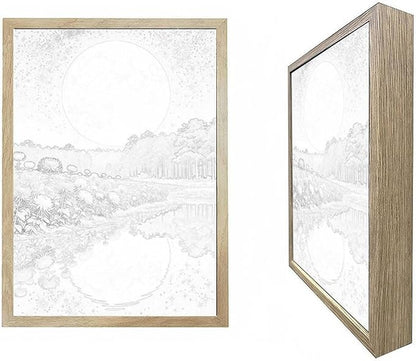 URVIP LED Glowing Photo Frame, 3D Starry-Sky Blue Moon Wall Art, 9x12 Inches - Image 3