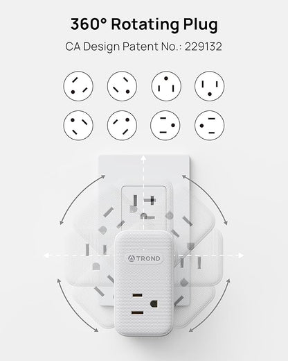 TROND Outlet Extender with 360 Rotating Plug, 3 AC Outlet Splitter with 2 PD - Image 5